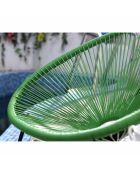 Salon de jardin 2 fauteuils ronds avec table basse Verano vert - 3 pièces