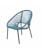 Salon de jardin 2 fauteuils et table basse Verano bleu - 3 pièces