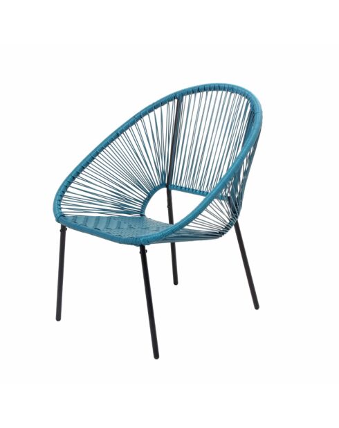 Salon de jardin 2 fauteuils et table basse Verano bleu - 3 pièces