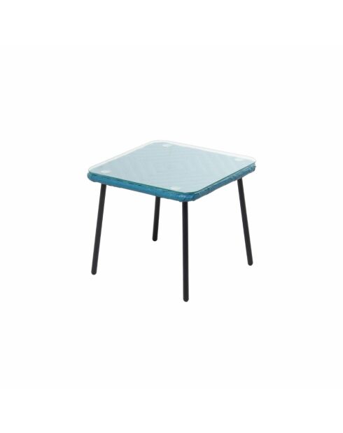 Salon de jardin 2 fauteuils et table basse Verano bleu - 3 pièces