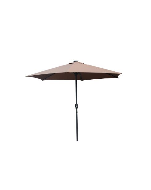 Sombrilla LED marrón redonda Kea - 266x266 cm