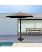 Ombrellone rotondo a LED marrone Kea - 266x266 cm