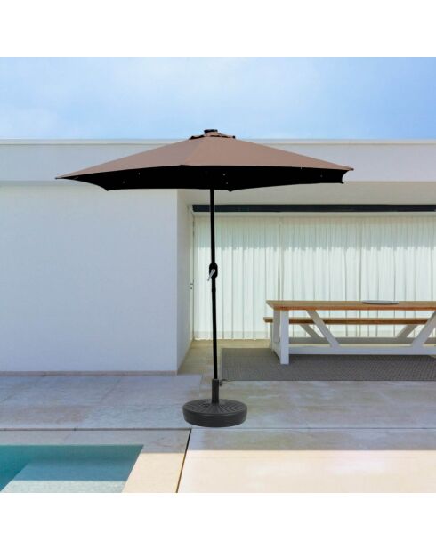 Sombrilla LED marrón redonda Kea - 266x266 cm