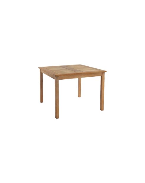 Sirona bruine vierkante teakhouten tuintafel - 75x100x100 cm