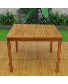 Sirona brauner quadratischer Gartentisch aus Teakholz - 75x100x100 cm