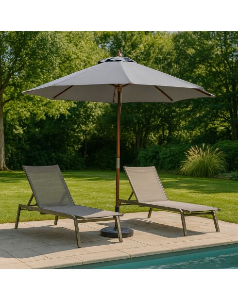 Kelaro grauer runder gerader Sonnenschirm - 300x300x245 cm