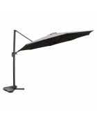 Kaleno grauer, um 360° drehbarer runder Offset-Sonnenschirm — 350x350x260 cm