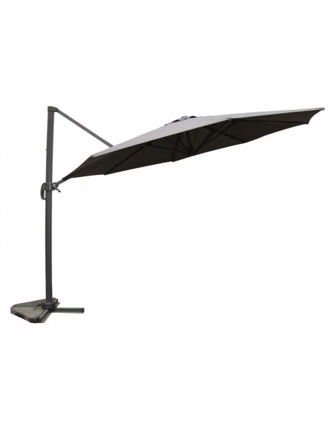 Kaleno grauer, um 360° drehbarer runder Offset-Sonnenschirm — 350x350x260 cm