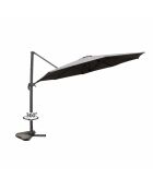 Kaleno grauer, um 360° drehbarer runder Offset-Sonnenschirm — 350x350x260 cm
