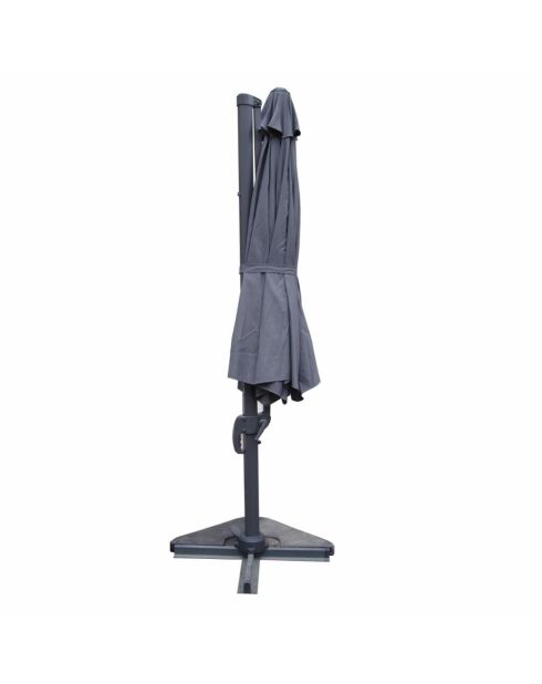 Kaleno grauer, um 360° drehbarer runder Offset-Sonnenschirm — 350x350x260 cm