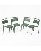 Set van 4 stapelbare groene Falcou tuinstoelen - 43x59x79 cm