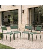 Set van 4 stapelbare groene Falcou tuinstoelen - 43x59x79 cm