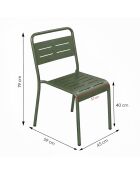 Set van 4 stapelbare groene Falcou tuinstoelen - 43x59x79 cm