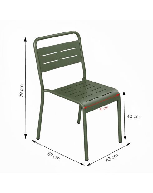 Ensemble de 4 chaises de jardin empilables Falcou vertes - 43x59x79 cm
