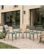 Set van 4 stapelbare groene Falcou tuinstoelen - 43x59x79 cm