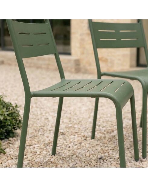 Ensemble de 4 chaises de jardin empilables Falcou vertes - 43x59x79 cm