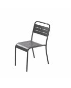 Set van 4 donkergrijze Falcou stalen stoelen - 43x59x79 cm