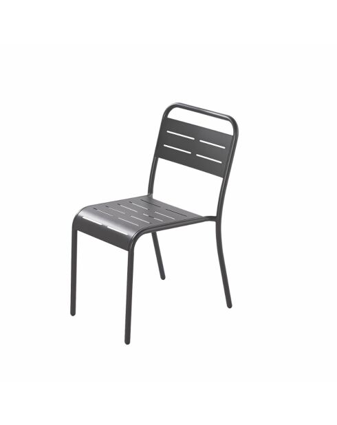 Set van 4 donkergrijze Falcou stalen stoelen - 43x59x79 cm
