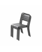 Set van 4 donkergrijze Falcou stalen stoelen - 43x59x79 cm