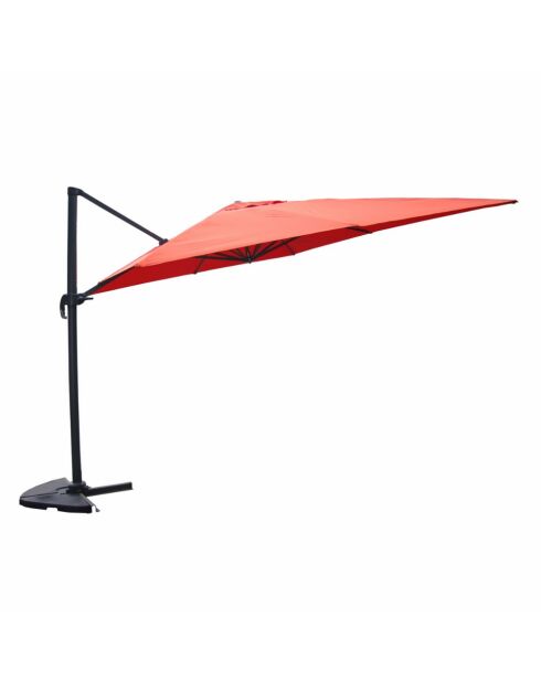 Ivarin quadratischer, um 360 Grad drehbarer, versetzter, quadratischer Sonnenschirm, Terrakotta, 300 x 300 x 260 cm