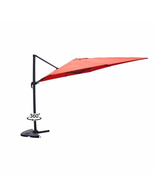 Ivarin quadratischer, um 360 Grad drehbarer, versetzter, quadratischer Sonnenschirm, Terrakotta, 300 x 300 x 260 cm