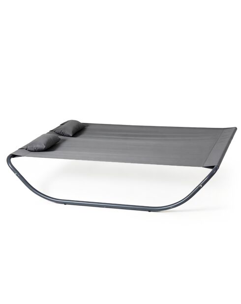 Transat à bascule 2 personnes Mavelo gris foncé - 196x173x42 cm