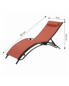 Lot de 2 transats ajustables Manado noir et terracotta - 81x157x59 cm