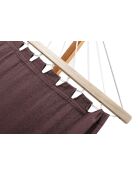 Amaca con tenda da sole su supporto in legno Roleva marrone - 315x120x120 cm