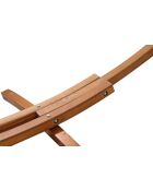Amaca con tenda da sole su supporto in legno Roleva marrone - 315x120x120 cm