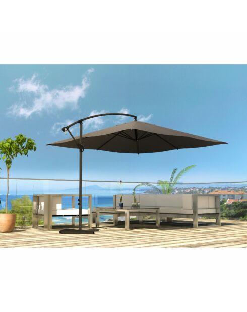 Johan grauer quadratischer Offset-Sonnenschirm - 300x300x245 cm