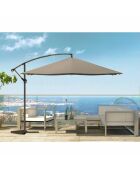 Johan grauer quadratischer Offset-Sonnenschirm - 300x300x245 cm