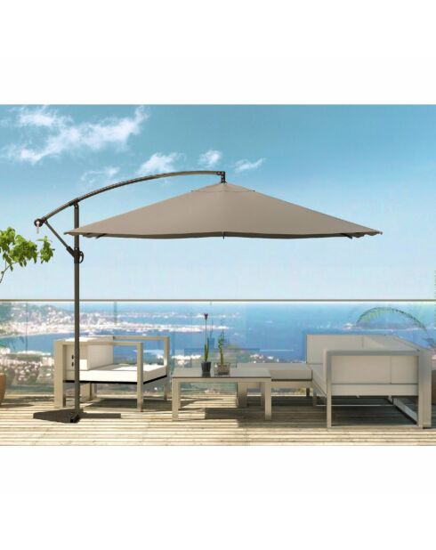 Johan grauer quadratischer Offset-Sonnenschirm - 300x300x245 cm