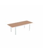 Ausziehbarer 8-Sitzer-Gartentisch aus Aluminium und Holz Brena-Holz - 180x90x70 cm