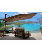 Koriva bruine rechthoekige 360° draaibare offsetparasol - 300x400x280 cm
