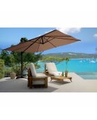 Koriva bruine rechthoekige 360° draaibare offsetparasol - 300x400x280 cm