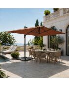 Koriva bruine rechthoekige 360° draaibare offsetparasol - 300x400x280 cm