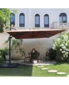 Koriva bruine rechthoekige 360° draaibare offsetparasol - 300x400x280 cm