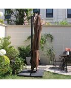 Koriva bruine rechthoekige 360° draaibare offsetparasol - 300x400x280 cm