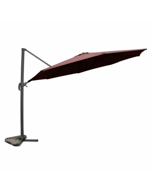 Ombrellone rotondo orientabile a 360° marrone Kaleno - 350x350x260 cm