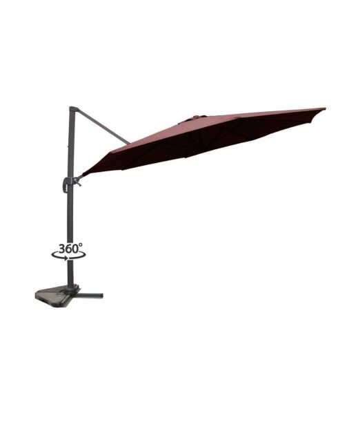 Ombrellone rotondo orientabile a 360° marrone Kaleno - 350x350x260 cm