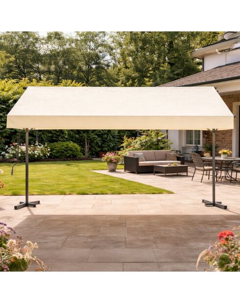 Tenda da sole manuale a doppia pendenza impermeabile Livia beige - 395x300x240 cm