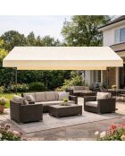 Tenda da sole manuale a doppia pendenza impermeabile Livia beige - 395x300x240 cm