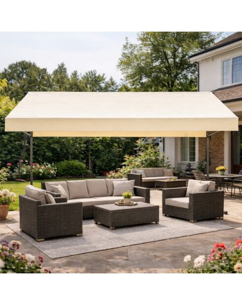 Tenda da sole manuale a doppia pendenza impermeabile Livia beige - 395x300x240 cm