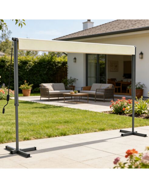 Tenda da sole manuale a doppia pendenza impermeabile Livia beige - 395x300x240 cm