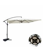 Johan quadratischer LED-Offset-Sonnenschirm, 300 x 300 x 245 cm, ecru