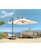 Johan quadratischer LED-Offset-Sonnenschirm, 300 x 300 x 245 cm, ecru