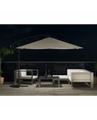Johan quadratischer LED-Offset-Sonnenschirm, 300 x 300 x 245 cm, ecru