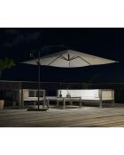 Johan quadratischer LED-Offset-Sonnenschirm, 300 x 300 x 245 cm, ecru
