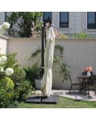 Ombrellone rettangolare rotante con copertura Koriva ecru - 268x38x14 cm