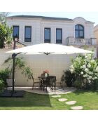 Ombrellone rettangolare rotante con copertura Koriva ecru - 268x38x14 cm